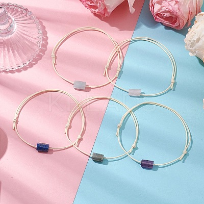 5Pcs Natural Gemstone Braided Bead Bracelets for Women BJEW-JB11356-S-1