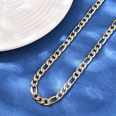 6MM 304 Stainless Steel Figaro Chain Necklaces for Women NJEW-G177-02GP-1