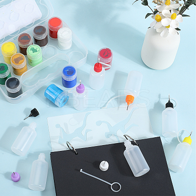 18pcs 6 colors Plastic Glue Liquid Container AJEW-GF0009-55A-1