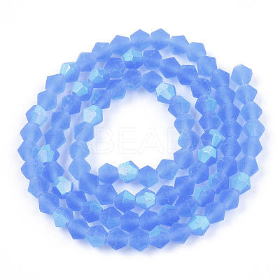 Imitate Austrian Crystal Bicone Frosted Glass Beads Strands EGLA-A039-T3mm-MB07-1