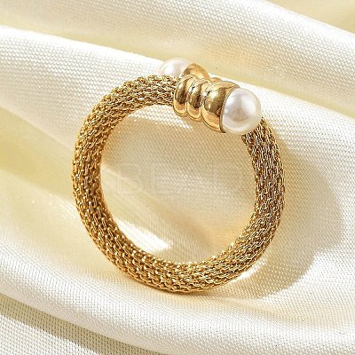 304 Stainless Steel Open Cuff Rings for Women RJEW-F173-02G-1
