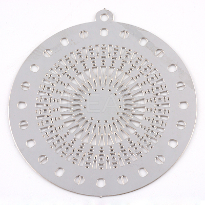 Tarnish Resistant 304 Stainless Steel Filigree Big Pendants STAS-S044-030-1