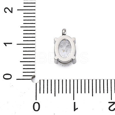 304 Stainless Steel Micro Pave Cubic Zirconia Charms STAS-L022-160P-A02-1