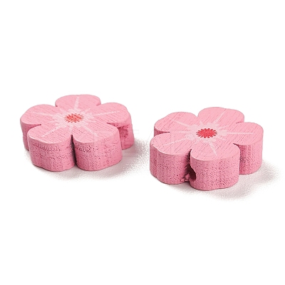 Spray Painted Natural Maple Wood Beads WOOD-M007-13-1