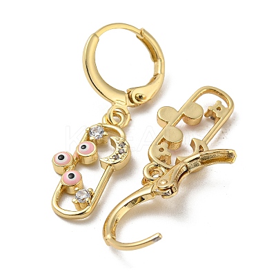 Real 18K Gold Plated Brass Dangle Leverback Earrings EJEW-A033-23G-03-1