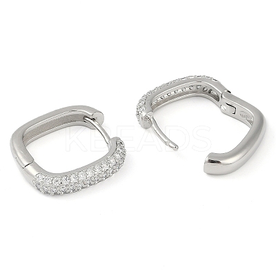 Rack Plating Square Brass Micro Pave Cubic Zirconia Hoop Earrings EJEW-Z059-13P-1