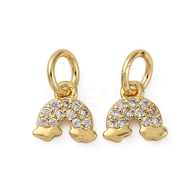 Brass Micro Pave Cubic Zirconia Pendants KK-P308-40G-1