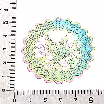 201 Stainless Steel 3D Rotating Hanging Wind Spinner STAS-T064-95-1