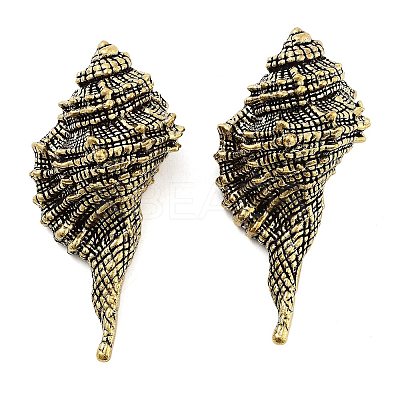Brass Conch Figurines Statues for Home Desktop Feng Shui Ornament DJEW-Z008-05AB-1