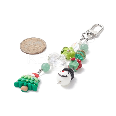 Christmas Handmade Lampwork Pendant Decorations HJEW-TA00021-1