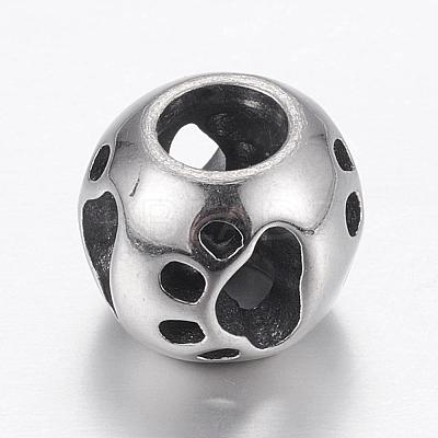 304 Stainless Steel European Beads STAS-P173-101AS-1