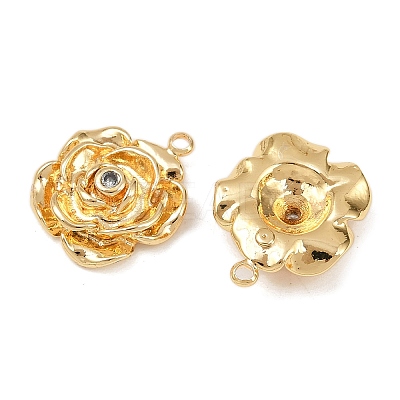 Brass Pave Cubic Zirconia Pendants KK-F906-05G-1