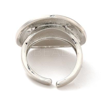 Brass Flat Round Open Cuff Ring for Women KK-H434-26P-1