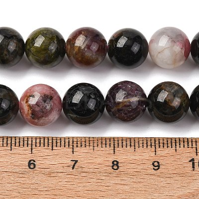 Natural Multicolor Tourmaline Beads Strands G-K402-A01-10mm-1