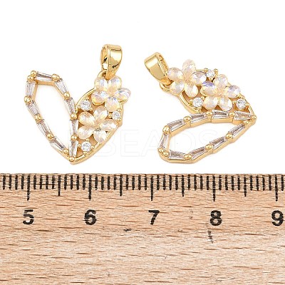 Brass Micro Pave Cubic Zirconia Pendants KK-I475-04G-1
