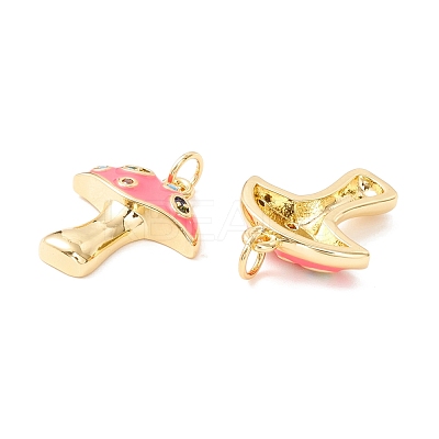 Autumn Theme Rack Plating Brass Micro Pave Colorful Cubic Zirconia Pendants KK-D073-06G-04-1