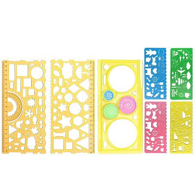 Multifunctional Plastic Geometric Drawing Ruler Set OFST-PW0005-01B-1