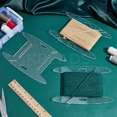 Rectangle Acrylic Thread Winding Boards AJEW-WH0460-157-1