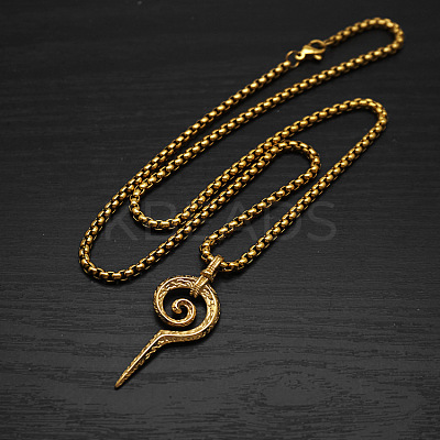 304 Stainless Steel Vintage Spiral Pendant Necklaces for Men FS-WGF8781-02-1