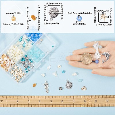 DIY Natural Ocean Shell Stackable Bracelet Making Kit DIY-SC0024-31-1