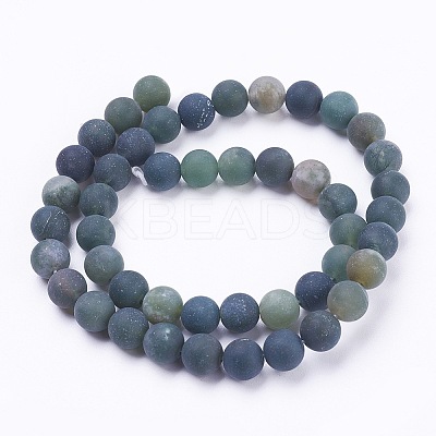 Natural Moss Agate Beads Strands G-F520-58-10mm-1