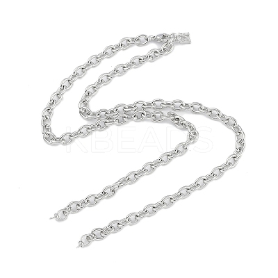 Brass M Pendant Cable Chain Necklace Making KK-U020-01P-1