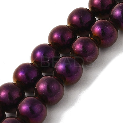 Electroplated Synthetic Magnetic Hematite Beads Strands G-I364-K01-03-1
