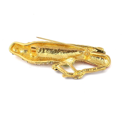 Bird Zinc Alloy Rhinestone Pins JEWB-S027-03G-B-1