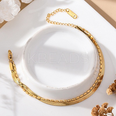 304 Stainless Steel Multi-strand Bracelet BJEW-I304-02G-1