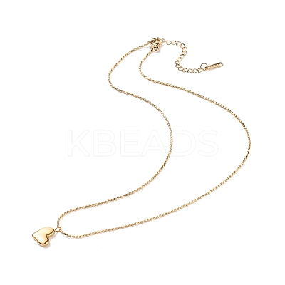 Heart Pendant Necklace with Twist Rope Chains X-NJEW-G074-45G-1