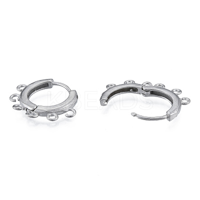 Tarnish Resistant 304 Stainless Steel Hoop Earrings Findings STAS-N092-188-1