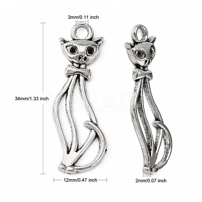 Tibetan Style Alloy Kitten Pendants LF10383Y-NF-1