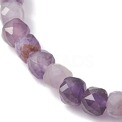 Natural Mixed Gemstone Cube Beads Stretch Bracelets for Women BJEW-JB13179-1