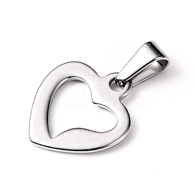 Tarnish Resistant 304 Stainless Steel Open Heart Charms STAS-L210-29P-1