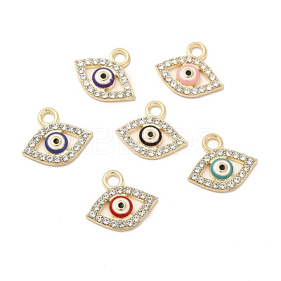 Alloy Rhinestone Enamel Pendants ENAM-M053-04G-1