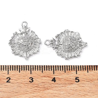 Rack Plating Brass Micro Pave Cubic Zirconia Pendants KK-K333-80P-1