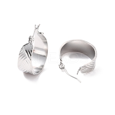Non-Tarnish 304 Stainless Steel Thick Hoop Earrings for Women EJEW-P198-04P-1