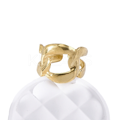 Oval 304 Stainless Steel Open Cuff Ring for Women RJEW-Z083-03G-03-1