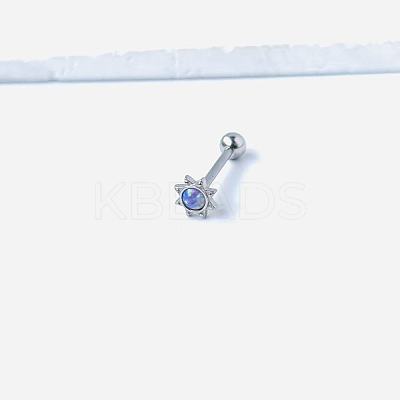 Sun 316L Surgical Stainless Steel with Synthetic Opal Tongue Rings FS-WGFD6E3-12-1