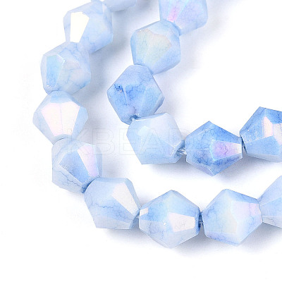 Anti-Tarnish Electroplate Glass Beads Strands GLAA-T025-8mm-12C-1