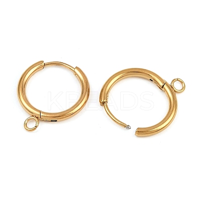304 Stainless Steel Hoop Earring Findings STAS-B095-01G-1