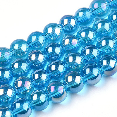 Electroplate Transparent Glass Beads Strands LS-GLAA-T032-T8mm-AB06-1