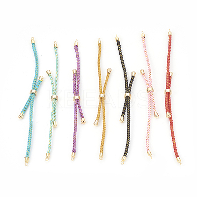 Adjustable Nylon Cord Slider Bracelet Making MAK-F026-A-G-1