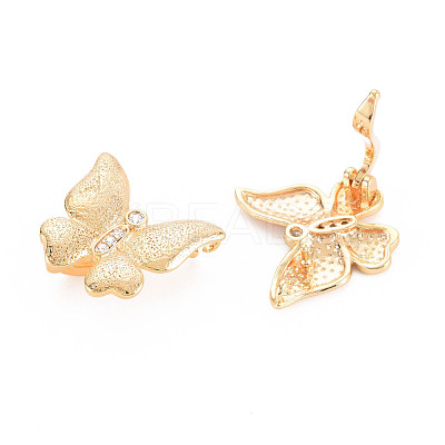 Rack Plating Brass Micro Pave Clear Cubic Zirconia Twister Clasps KK-N233-179-1