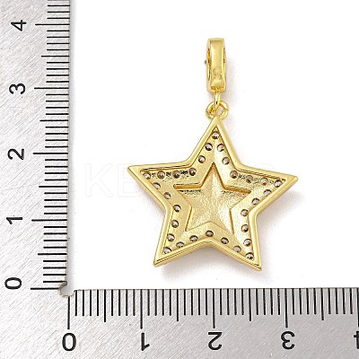 Rack Plating Brass Micro Pave Cubic Zirconia Pendants KK-I718-10G-01-1