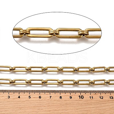 Ion Plating(IP) 304 Stainless Steel Rectangle Link Chains CHS-S012-26G-B-1