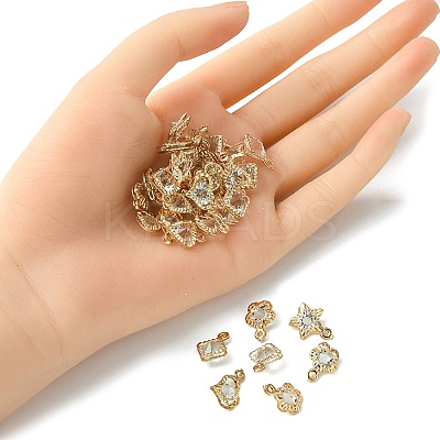 50Pcs 5 Style Rack Plating Iron Charms IFIN-YW0001-98-1