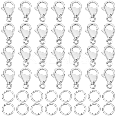 100Pcs 304 Stainless Steel Lobster Claw Clasps DIY-BBC0001-56B-1