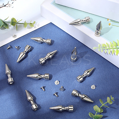 20Pcs Zinc Alloy Spikes Screwback Studs FIND-GF0008-53A-1