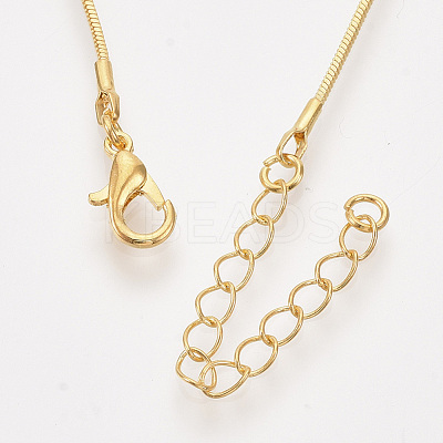 Brass Square Snake Chain Necklace Making MAK-T006-10A-G-1